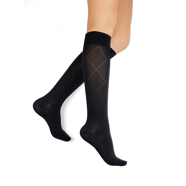 Rejuva Diamond Pattern 20-30 mmHg Knee High Compression Sock