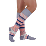 Rejuva Motley Stripe Pattern 20-30 mmHg Knee High Compression Sock