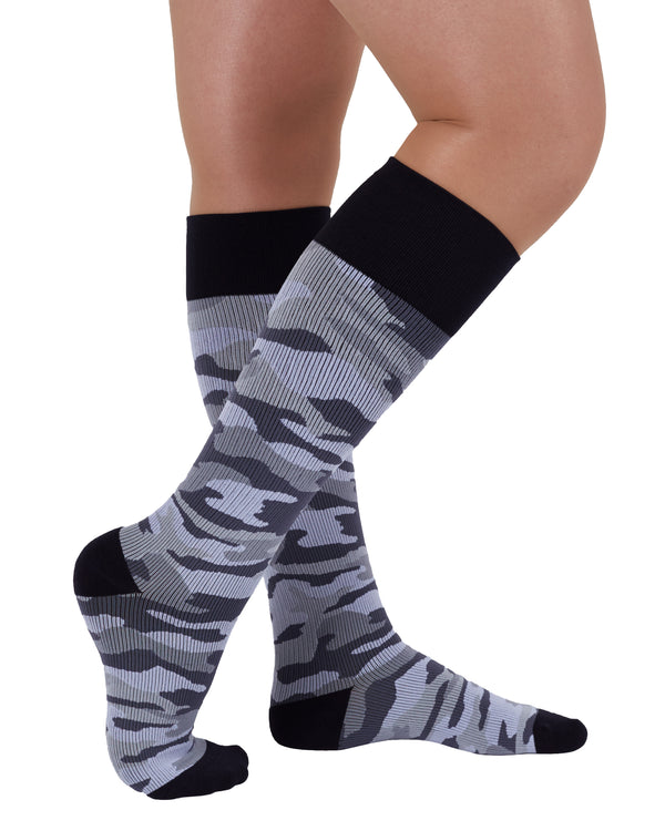Rejuva Camo Pattern 15-20 mmHg Knee High Compression Sock