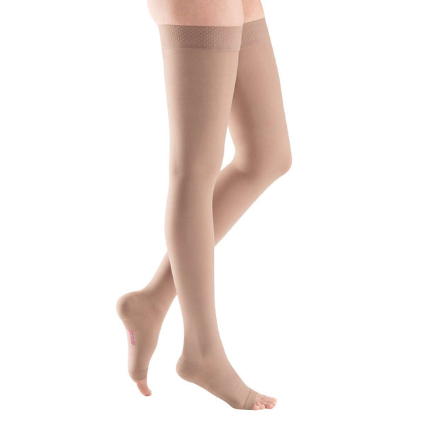 mediven Plus 20-30 mmHG Thigh High Open Toe Compression Stocking w/ Beaded Top Band