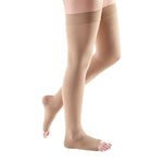 mediven comfort 15-20 mmHG thigh high w/ beaded top band open toe compression stocking