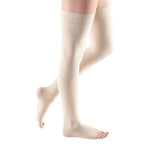 mediven comfort 15-20 mmHG thigh high w/ lace top band open toe compression stocking