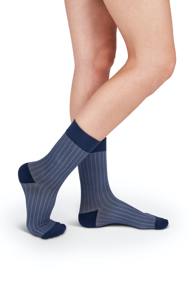 Rejuva Herringbone Pattern 15-20 mmHg Crew Length Compression Sock