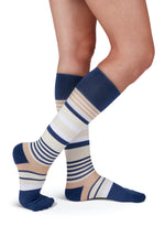Rejuva Motley Stripe Pattern 15-20 mmHg Knee High Compression Sock